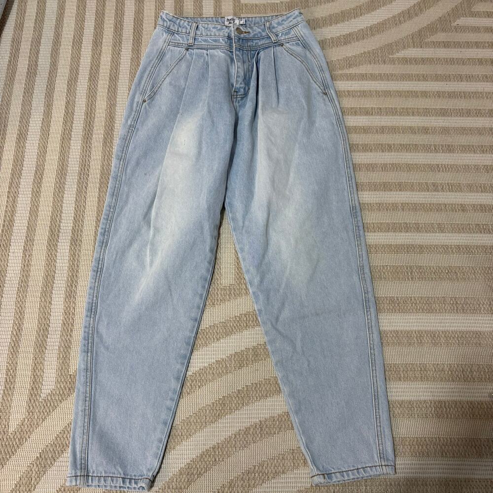 Princess Polly Size 2 Trash Bag Light Wash Denim Jeans Women's Boho
